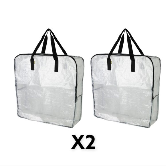 IKEA Other - - IKEA - TWO (2) Dimpa Zip Durable Stackable Clear Storage Bag/Tote W/ Straps